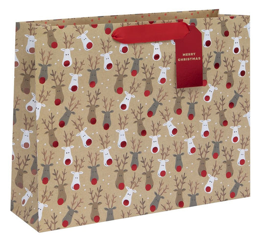 BAG LARGE LANDSCAPE KRAFT REINDEER SELFIE