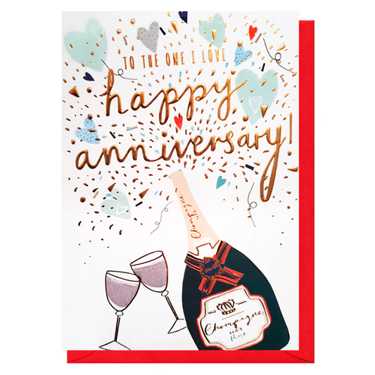 To the One I Love Happy Anniversary Balloon Greeting Card