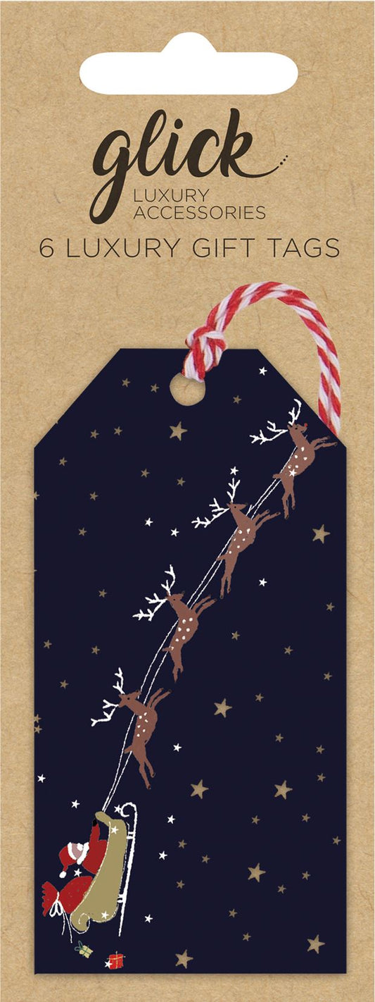 Santa's Sleigh Christmas Gift Tag - with Matching Wrapping Paper