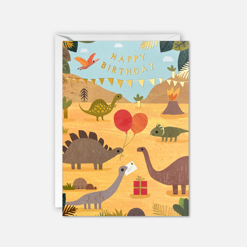 Happy Birthday Dinosaur Greeting Card