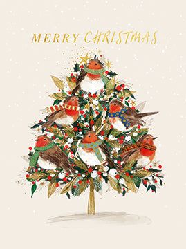 Pack of 8 Christmas Cards - ROBIN TREE