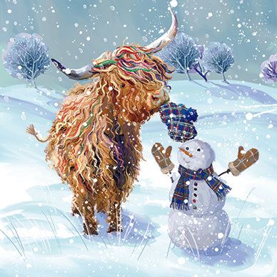 HIGHLAND COW AND FRIEND - Pack of 6 Charity Christmas Cards