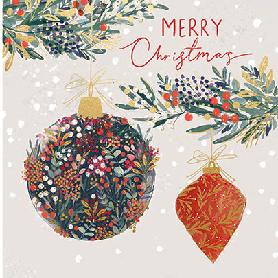 Pack of 6 Charity Christmas Cards - HANGING BAUBLES