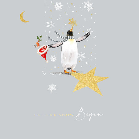 Large Luxury Penguin Christmas Card Wallet - 8 Cards