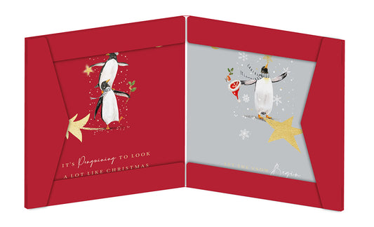 Large Luxury Penguin Christmas Card Wallet - 8 Cards