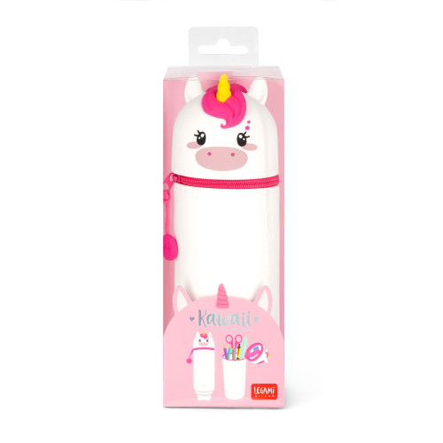 Legami Unicorn Silicone Pencil Case - Unicorn and Dinosaur