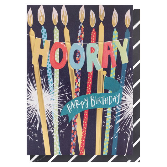 Hooray Birthday Candles Greeting Card