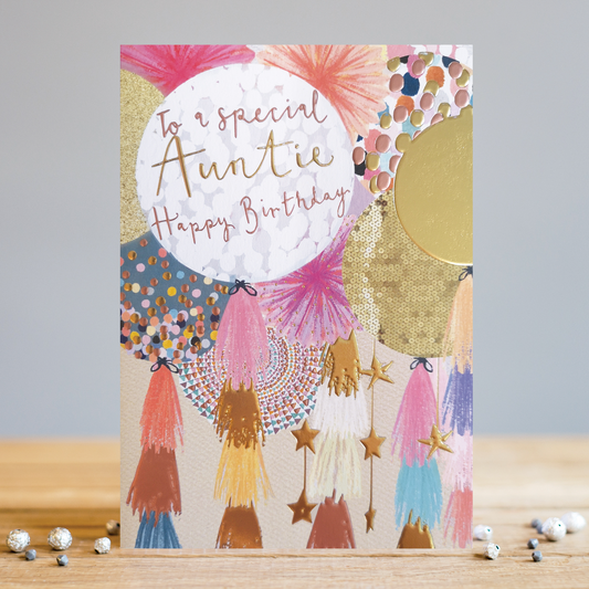 Special Auntie Balloon Birthday Card