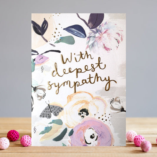 With Deepest Sympathy Floral Greeting Card