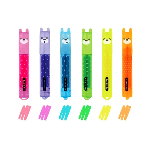 Legami Teddy' S Style - Set Of 6 Neon Highlighters