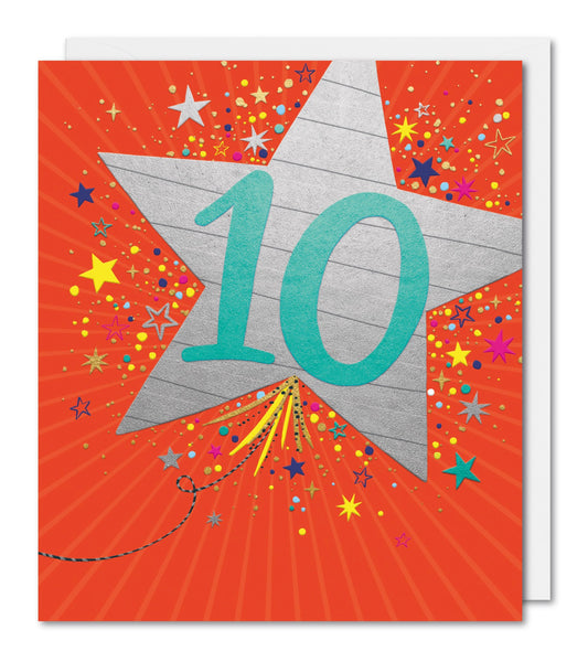 10th Birthday Card with Star