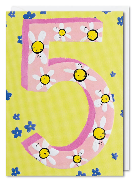 5th Birthday Daisy theme Greeting Card