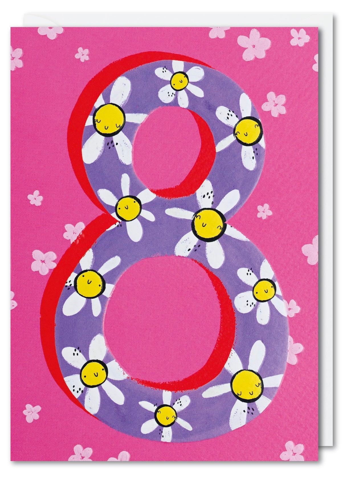 8th Birthday with Daisies Greeting Cards