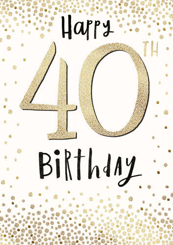 Happy 40th Birthday Dots Greeting Card