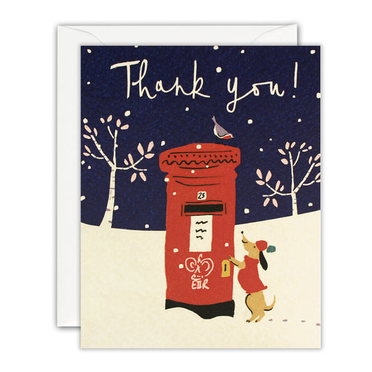 Pack of 5 cards - Dog and Postbox Thank you Card