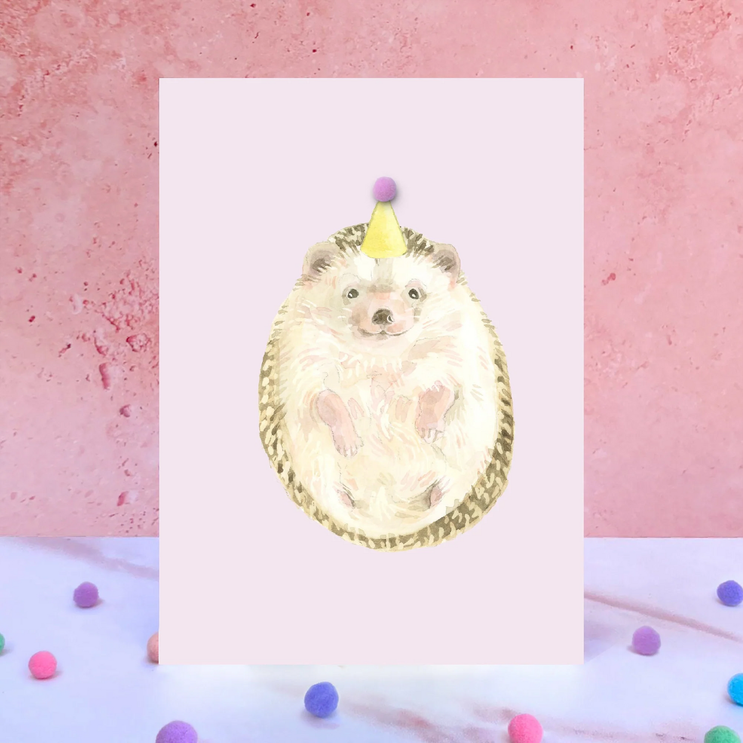 Hedgehog Party Hat Greeting Card