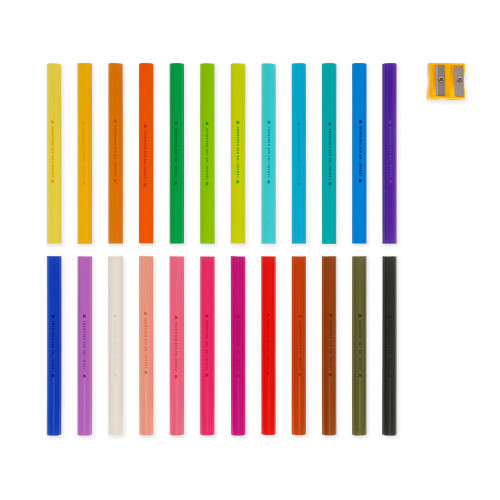 Legami Teddy Bear Colouring Pencils - 24 Colouring Pencils with sharpener