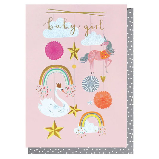 Baby Girl Baby Mobile Occasion Card