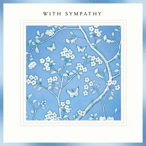 With Sympathy Blue Floral Pattern