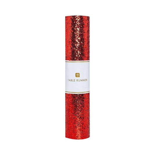 Red Glitter Table Runner Party Decoration - 1.8m