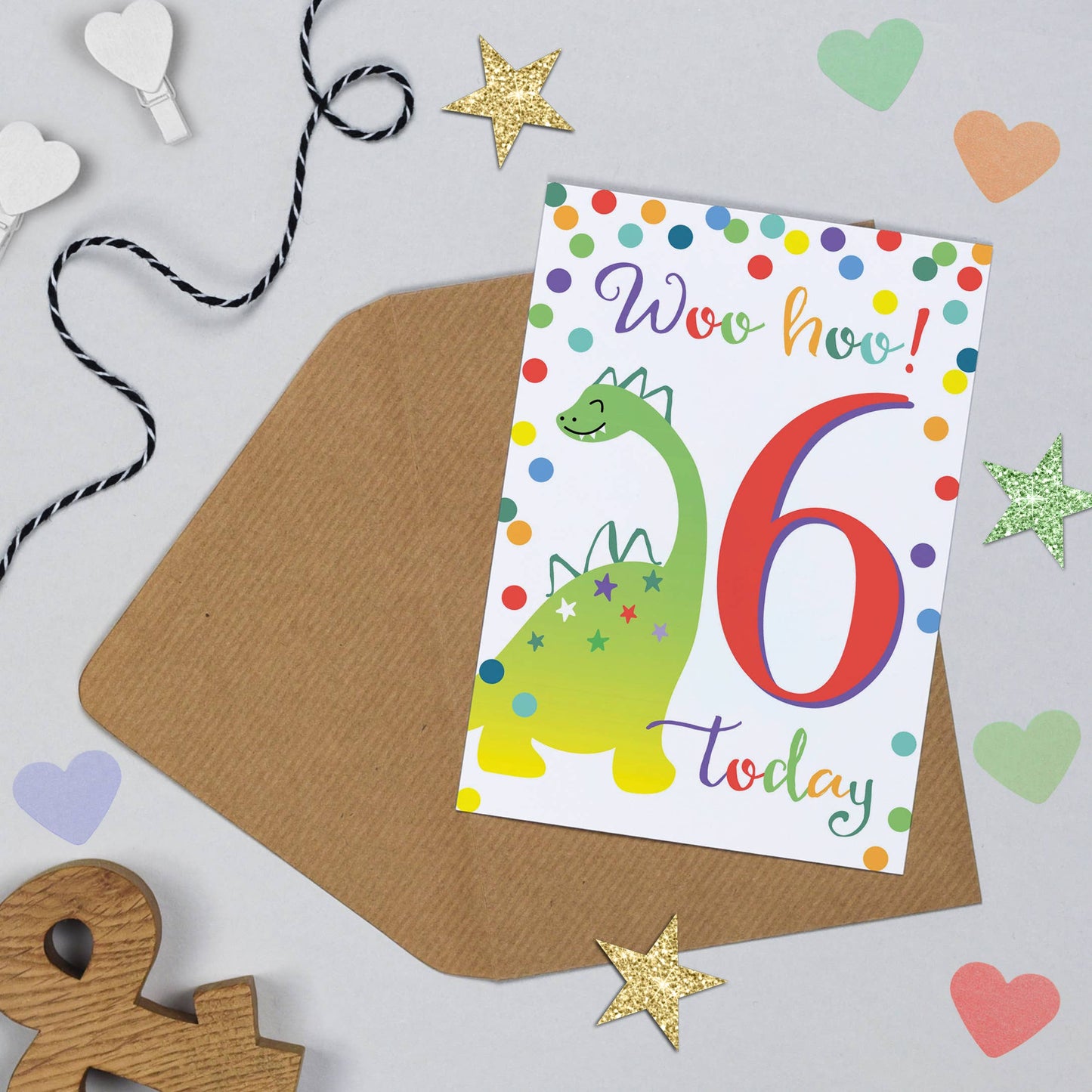 Dino 6th Birthday Card