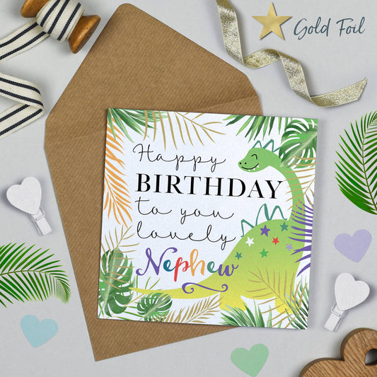 Dino Nephew Birthday Card