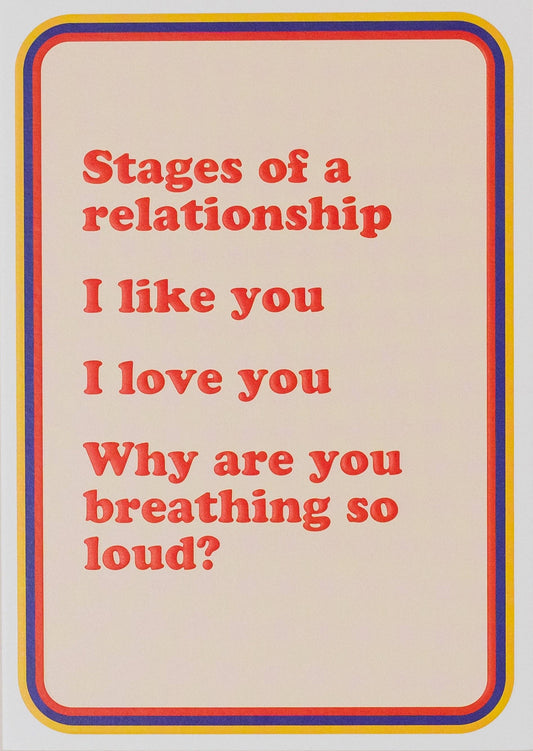 Cath Tate Stages of a Relationship Funny Anniversary & Valentine’s Card – Pina Colada Collection