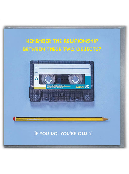 Funny Birthday Card - Cassette Tape Retro Greetings Card