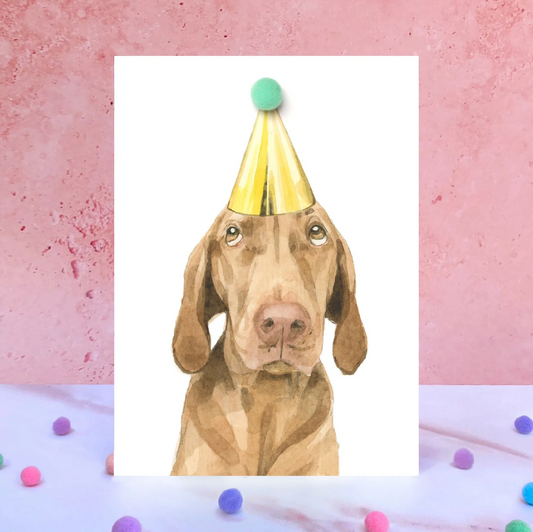 Visla Party Hat Greeting Card