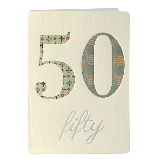 Age 50 Patterned Card