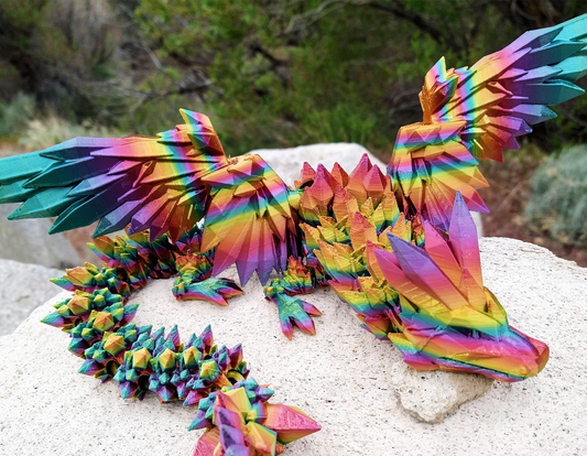 Large winged Crystal Dragon - Multiple Colours to Choose From