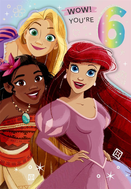 Disney-Disney Princess - 6th Birthday card