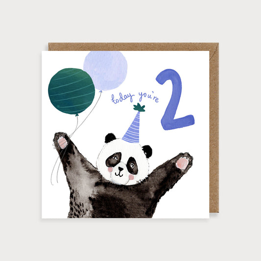 Second Birthday Panda Greeting Card