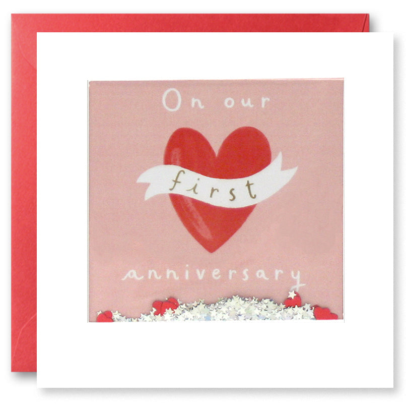 First Anniversary Heart Shakies Card