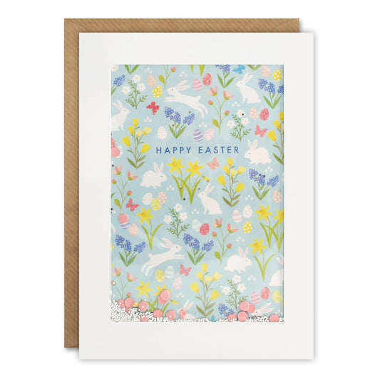 Easter Bunny Pattern Rectangular Shakies Card