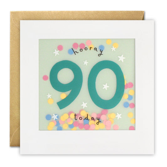 Age 90 Stars Paper Shakies Card