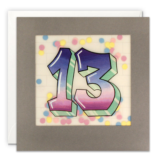 Age 13 Graffiti Paper Shakies Card