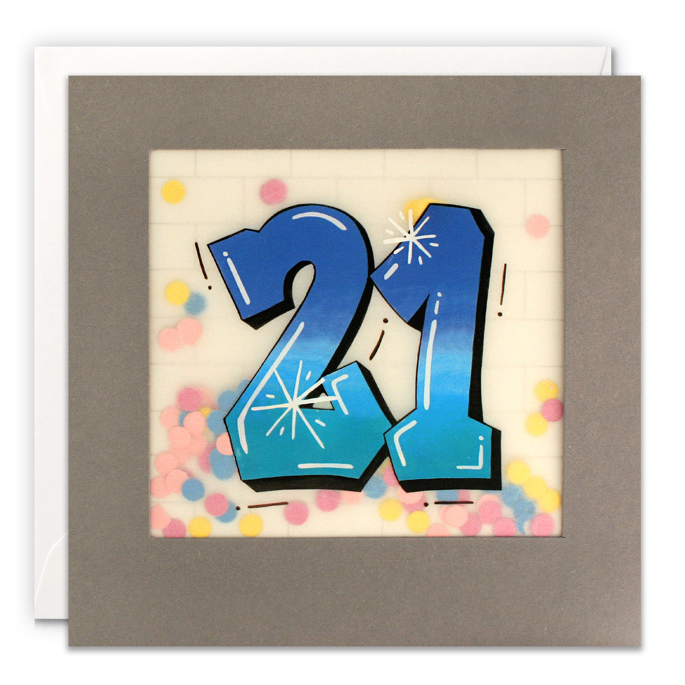 Age 21 Graffiti Paper Shakies Card