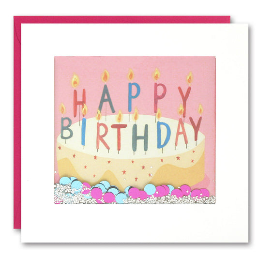 Cake with Pink Background Shakies Card