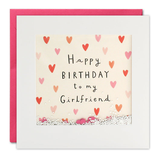 Girlfriend Hearts Birthday Shakies Card