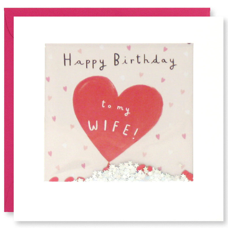 Wife Balloon Birthday Shakies Card No Bag