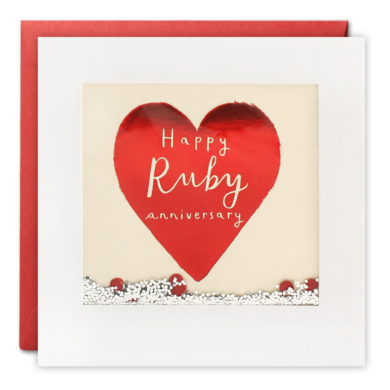 Ruby Anniversary Foiled Shakies Card