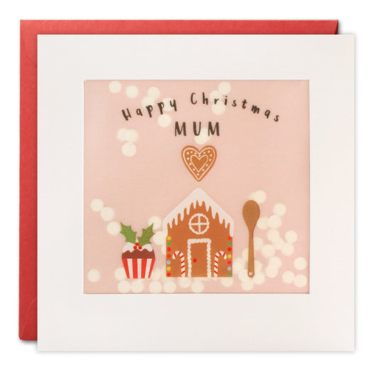 Mum Baking Christmas Paper Shakies Card